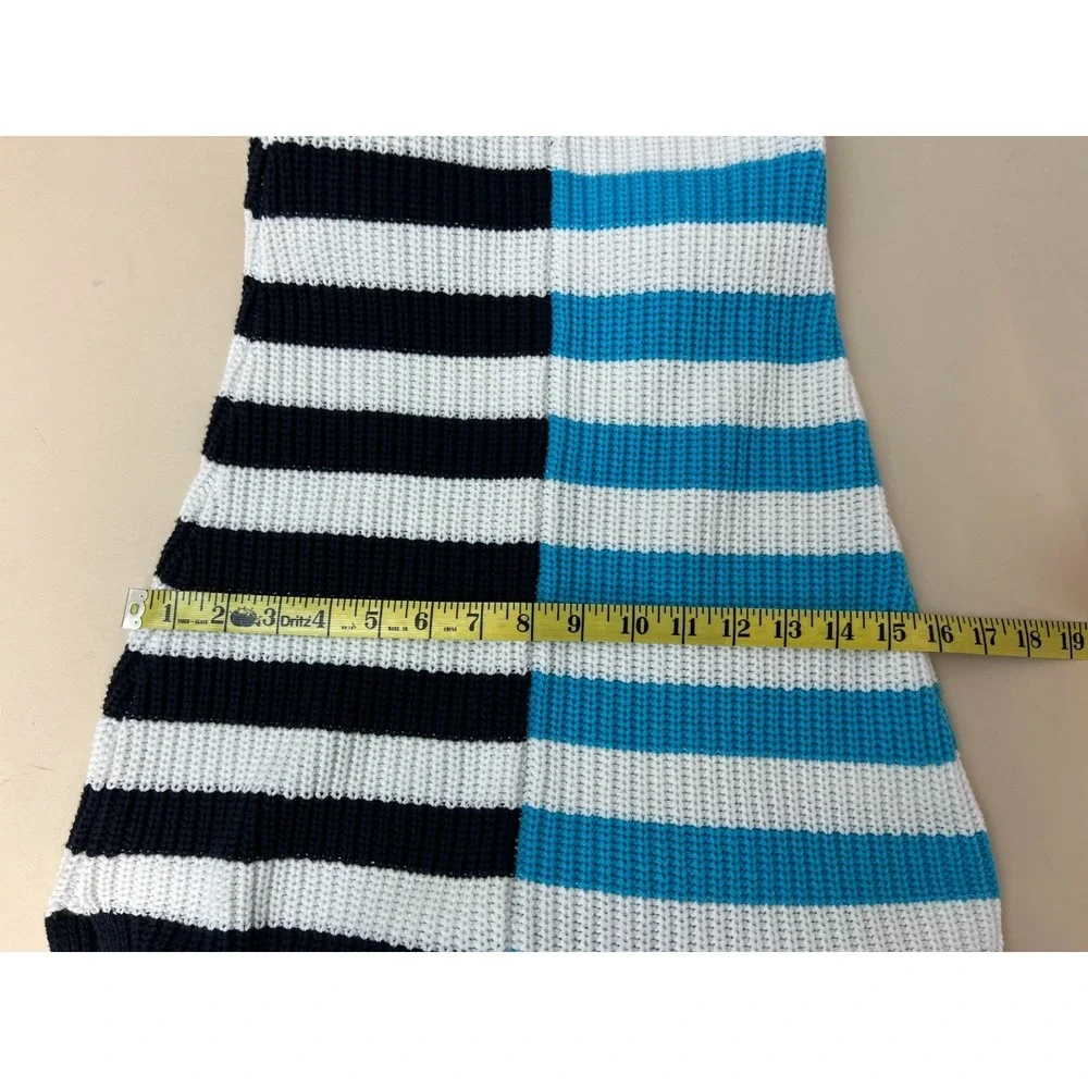 Staud Maxi Sweater Tank Dress Half‎ Black White Half Blue White Sleeveless SZ XS
